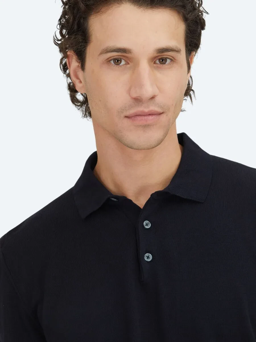 Navy Blue Knitwear Sweatshirt - 3