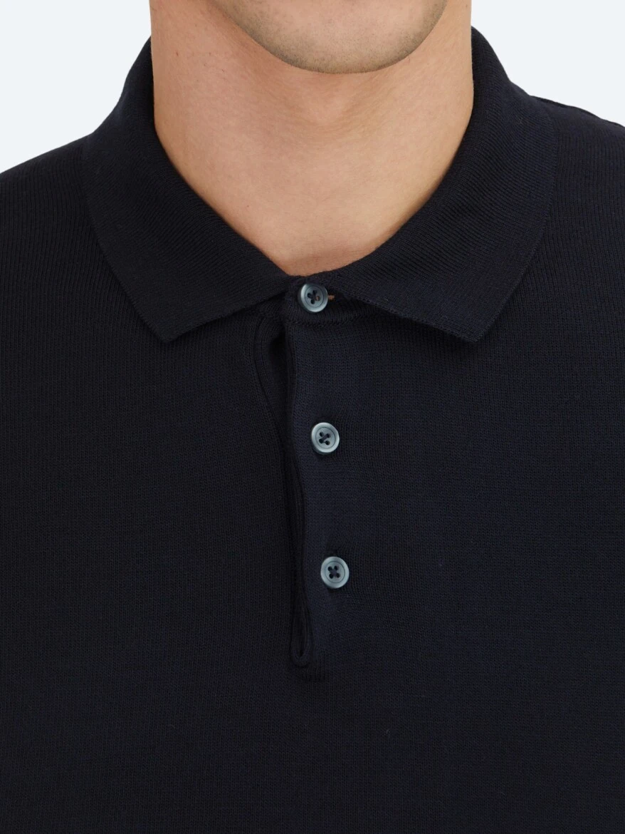 Navy Blue Knitwear Sweatshirt - KİP