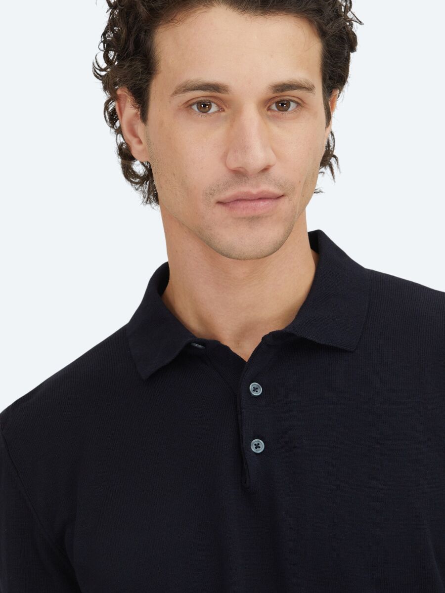 Navy Blue Knitwear Sweatshirt - 3