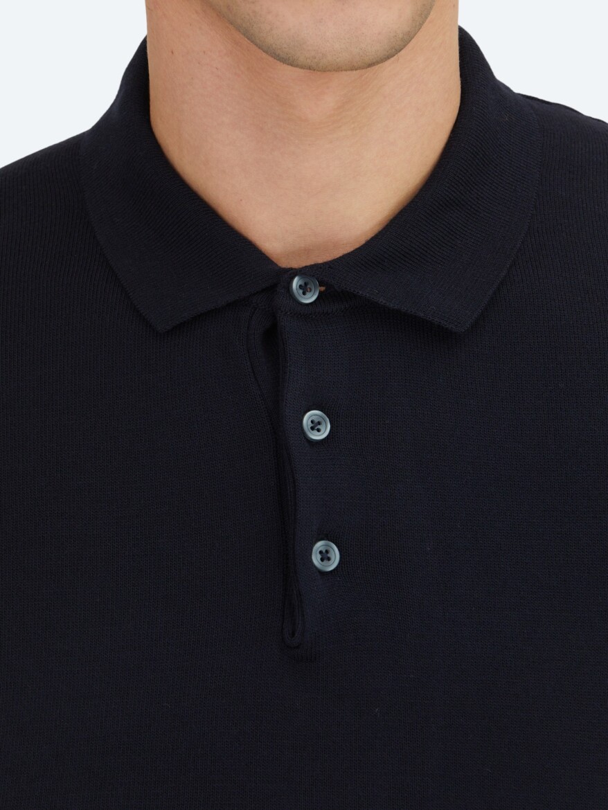 Navy Blue Knitwear Sweatshirt - 4