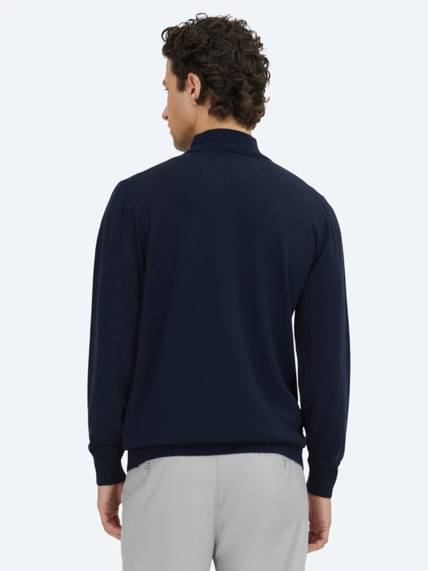 Navy Blue Knitwear Sweatshirt - KİP