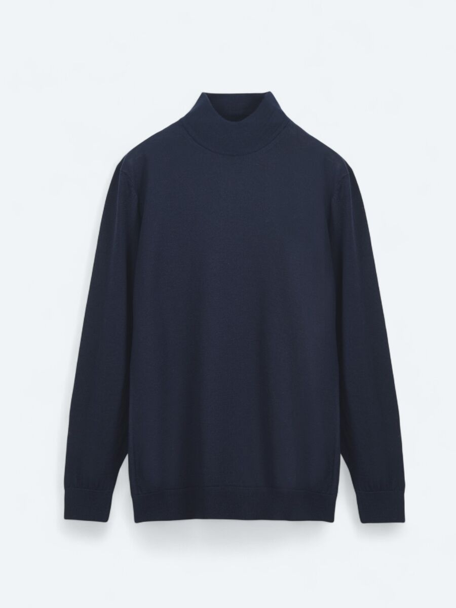 Navy Blue Knitwear Sweatshirt - 5