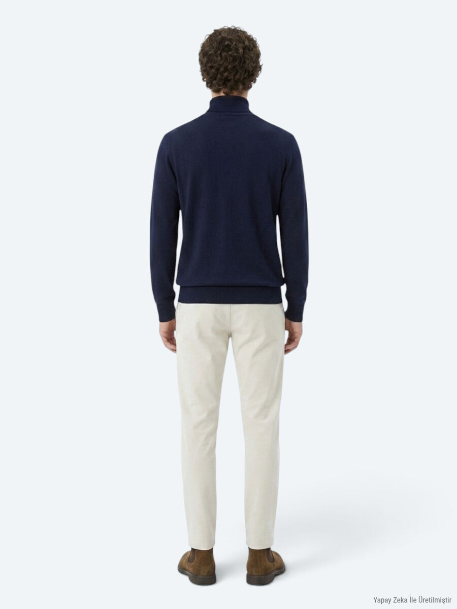 Navy Blue Knitwear Sweatshirt - 4