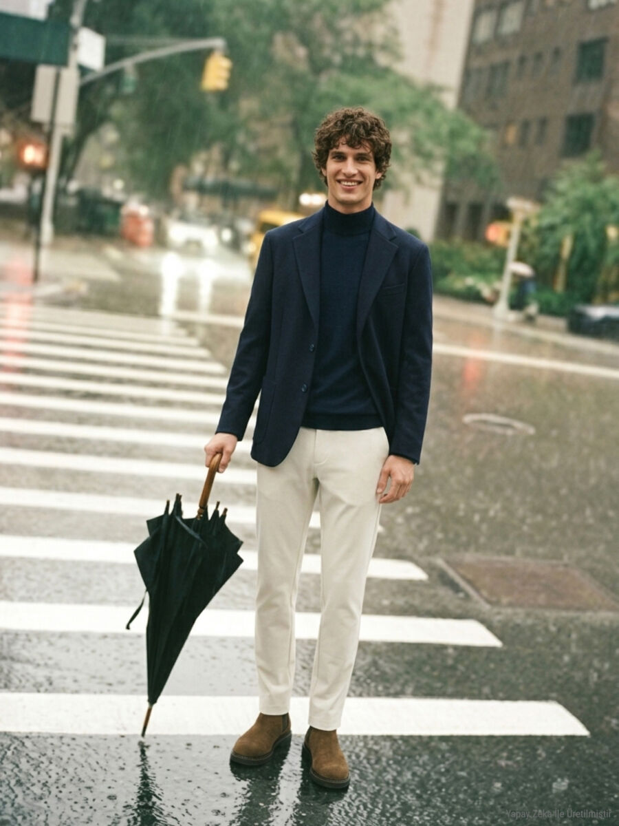Navy Blue Knitwear Sweatshirt - 6