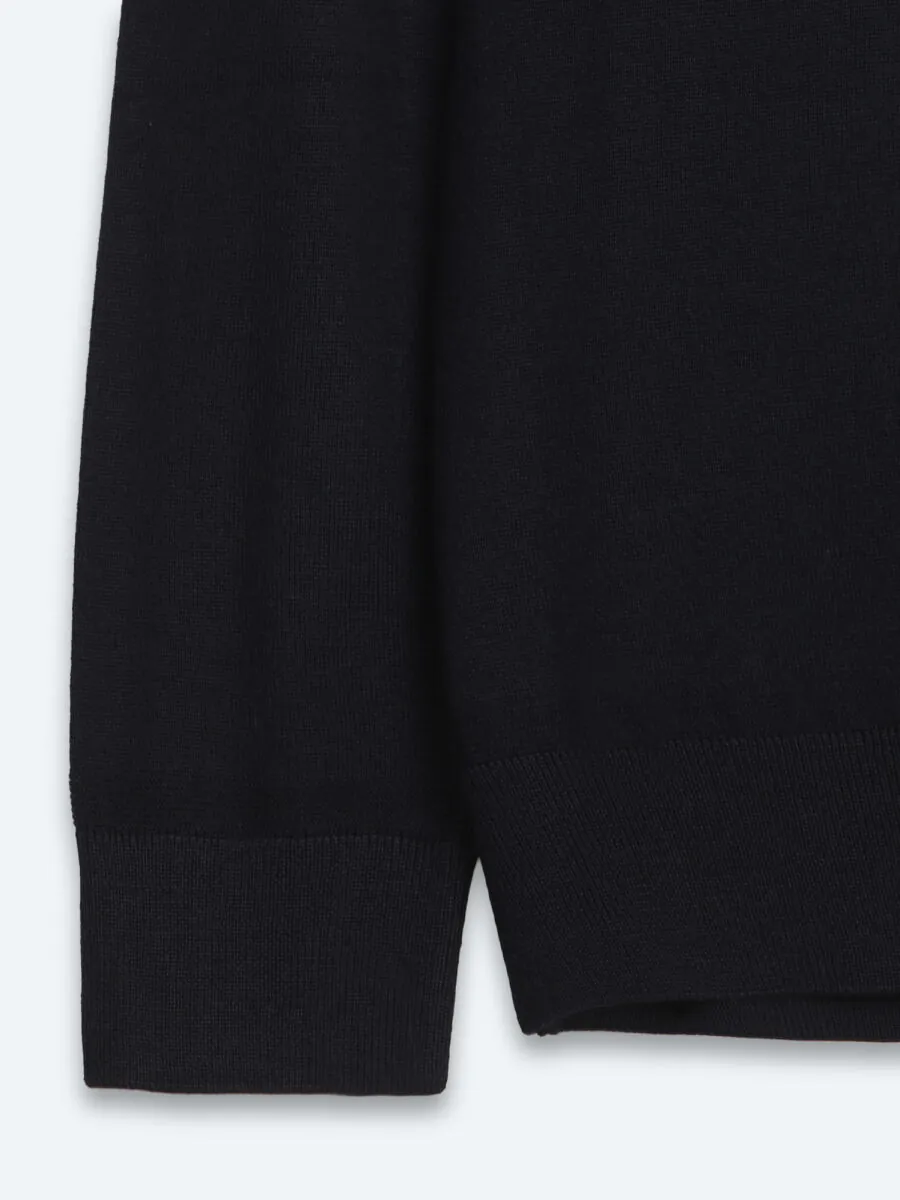 Navy Blue Knitwear Sweatshirt - 10