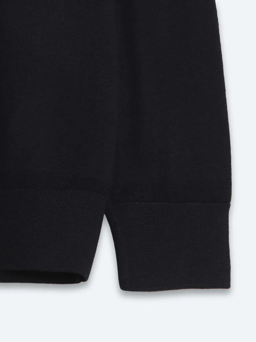 Navy Blue Knitwear Sweatshirt - 11