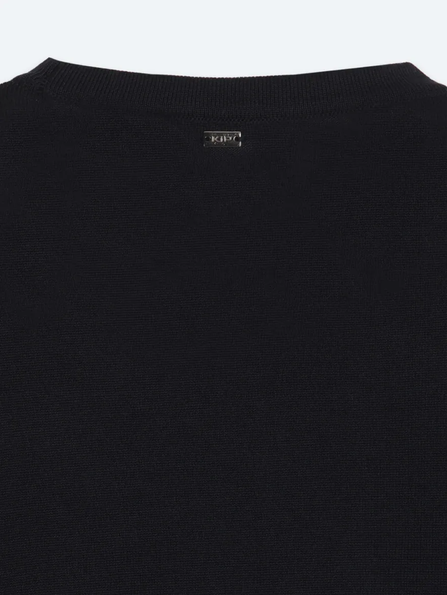 Navy Blue Knitwear Sweatshirt - 13