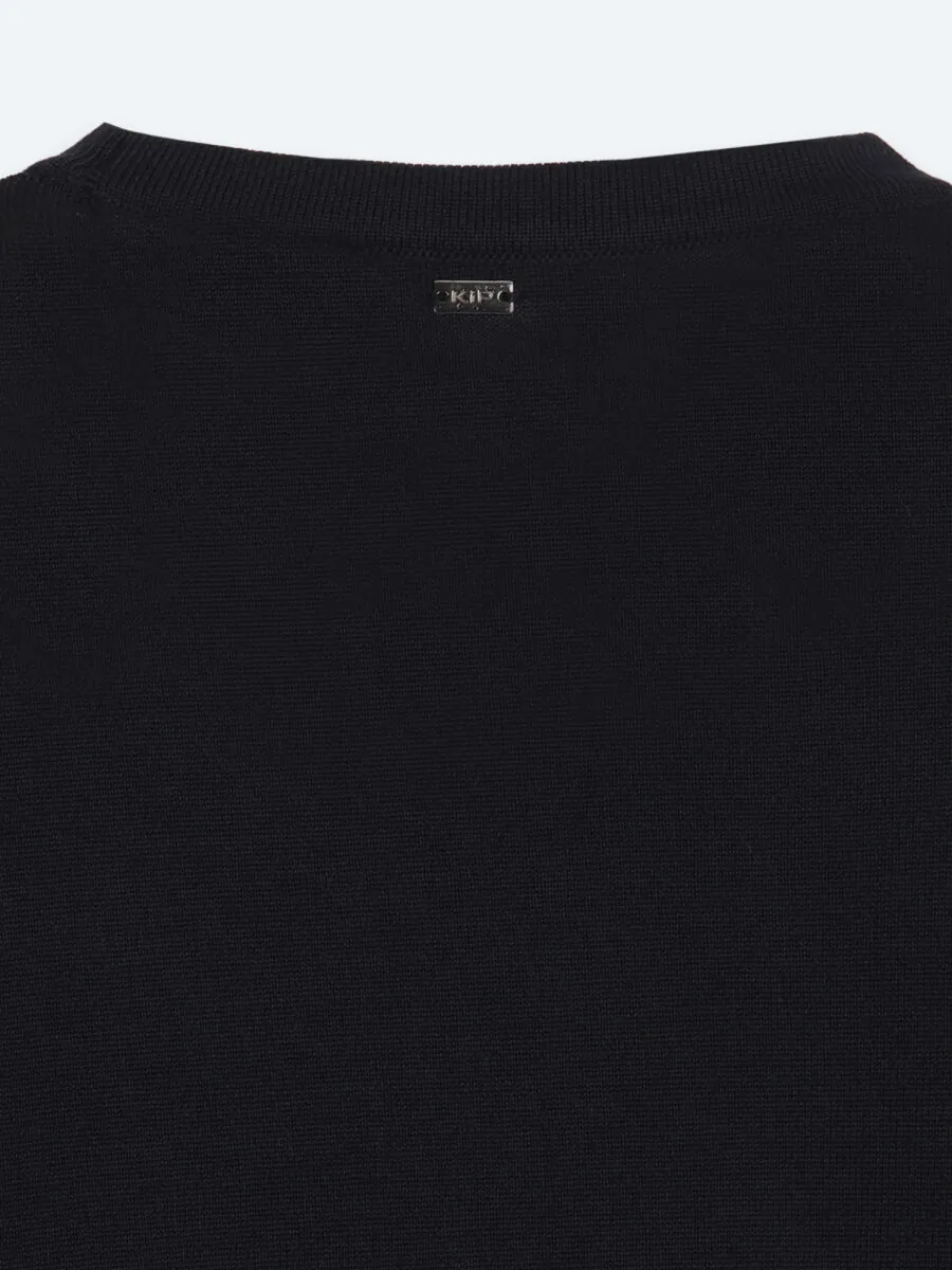 Navy Blue Knitwear Sweatshirt - 13