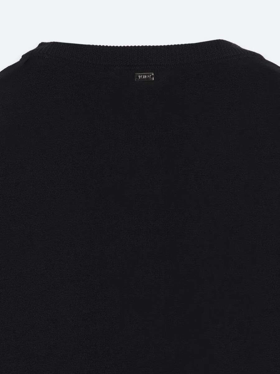 Navy Blue Knitwear Sweatshirt - 12