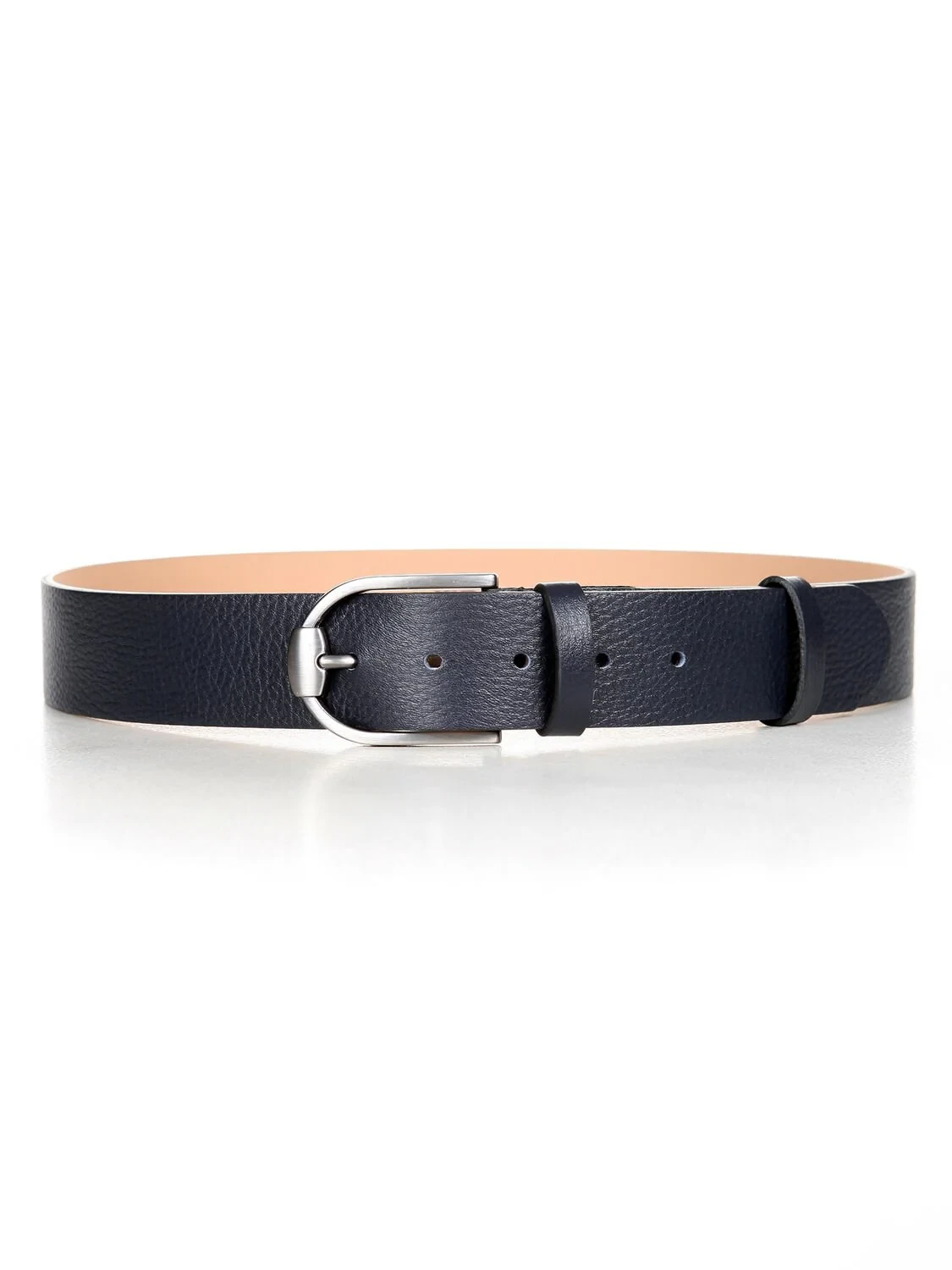 Navy Blue Leather Belt - 1