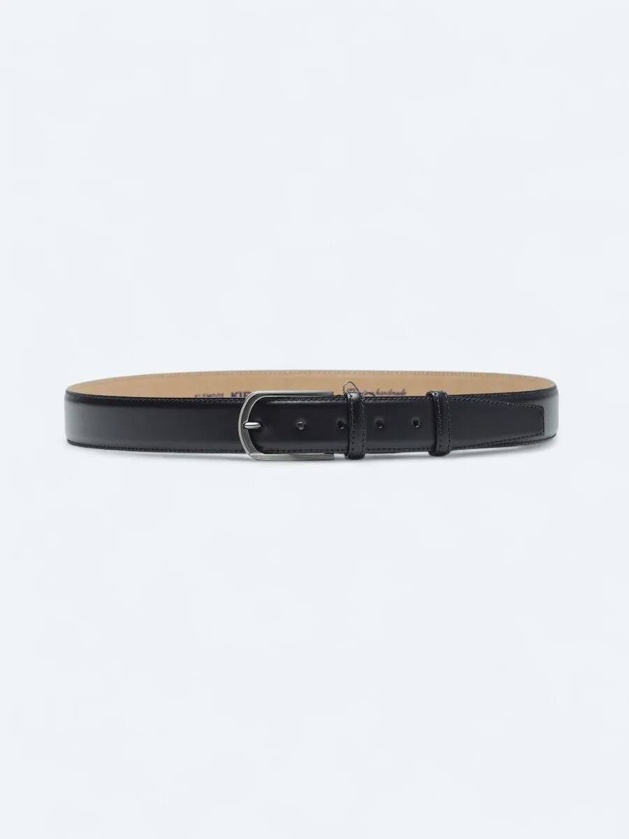 Navy Blue Leather Belt - 1
