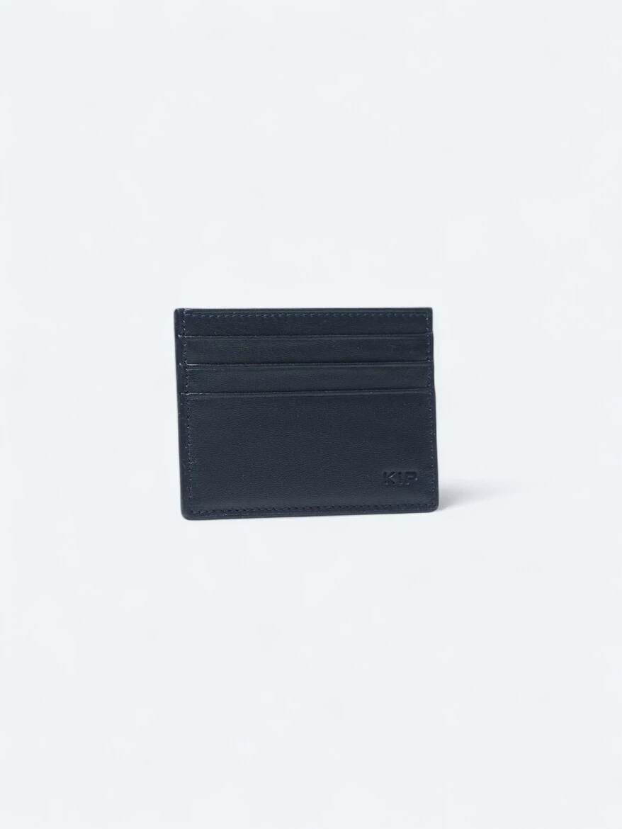 Navy Blue Leather Card Holder - 1