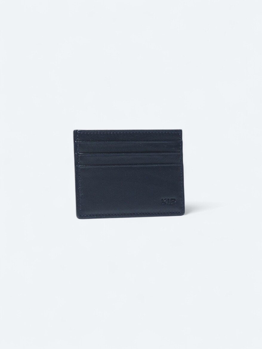 Navy Blue Leather Card Holder - KİP