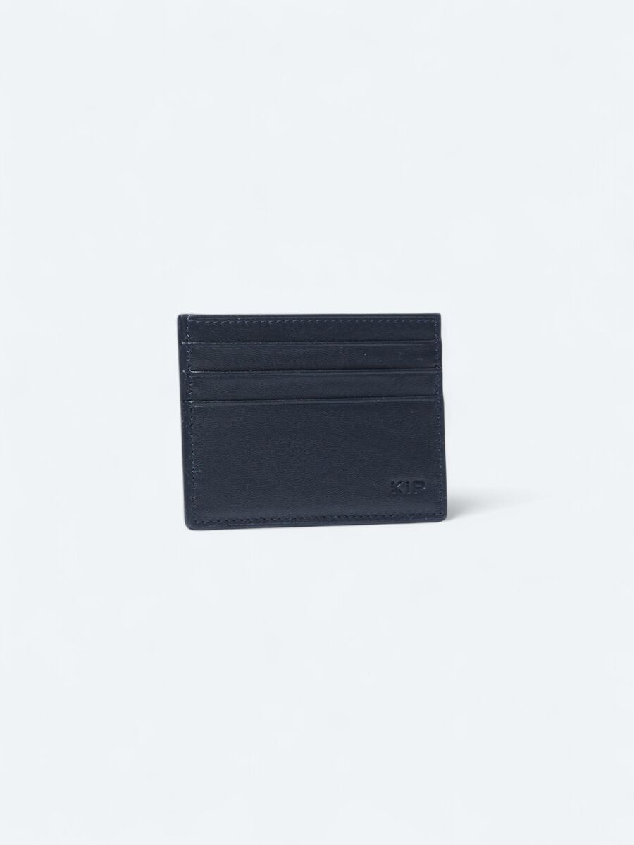 Navy Blue Leather Card Holder - 1
