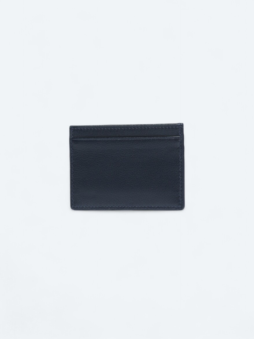 Navy Blue Leather Card Holder - KİP