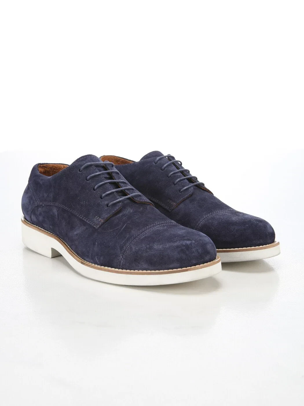 Navy Blue Leather Casual Shoes - 2