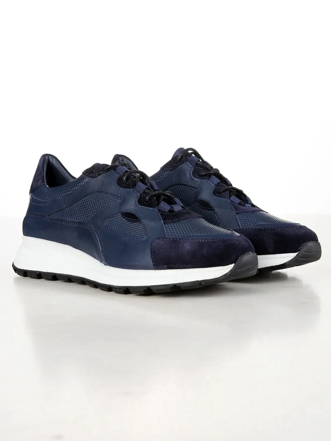 Navy Blue Leather Casual Sneaker - 2