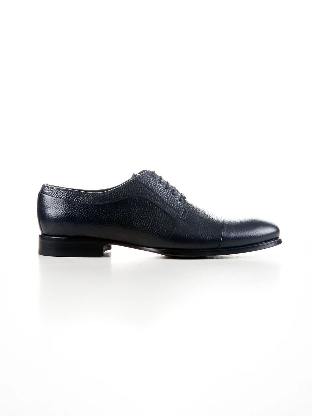 Navy Blue Leather Classical Shoes - 1