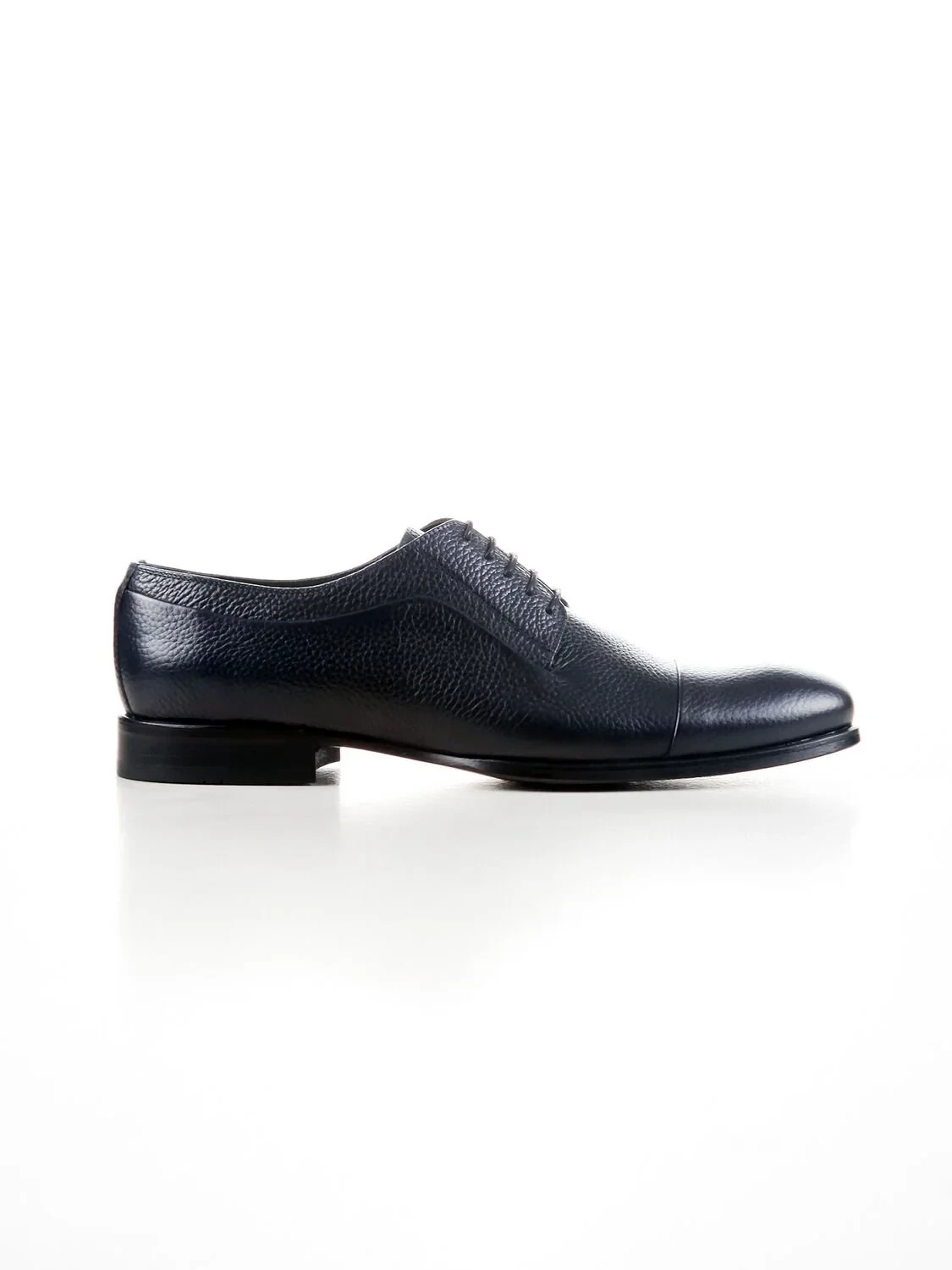 Navy Blue Leather Classical Shoes - 1
