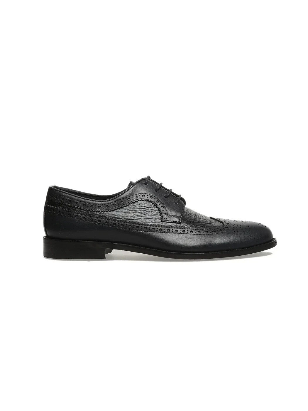 Navy Blue Leather Classical Shoes - 1