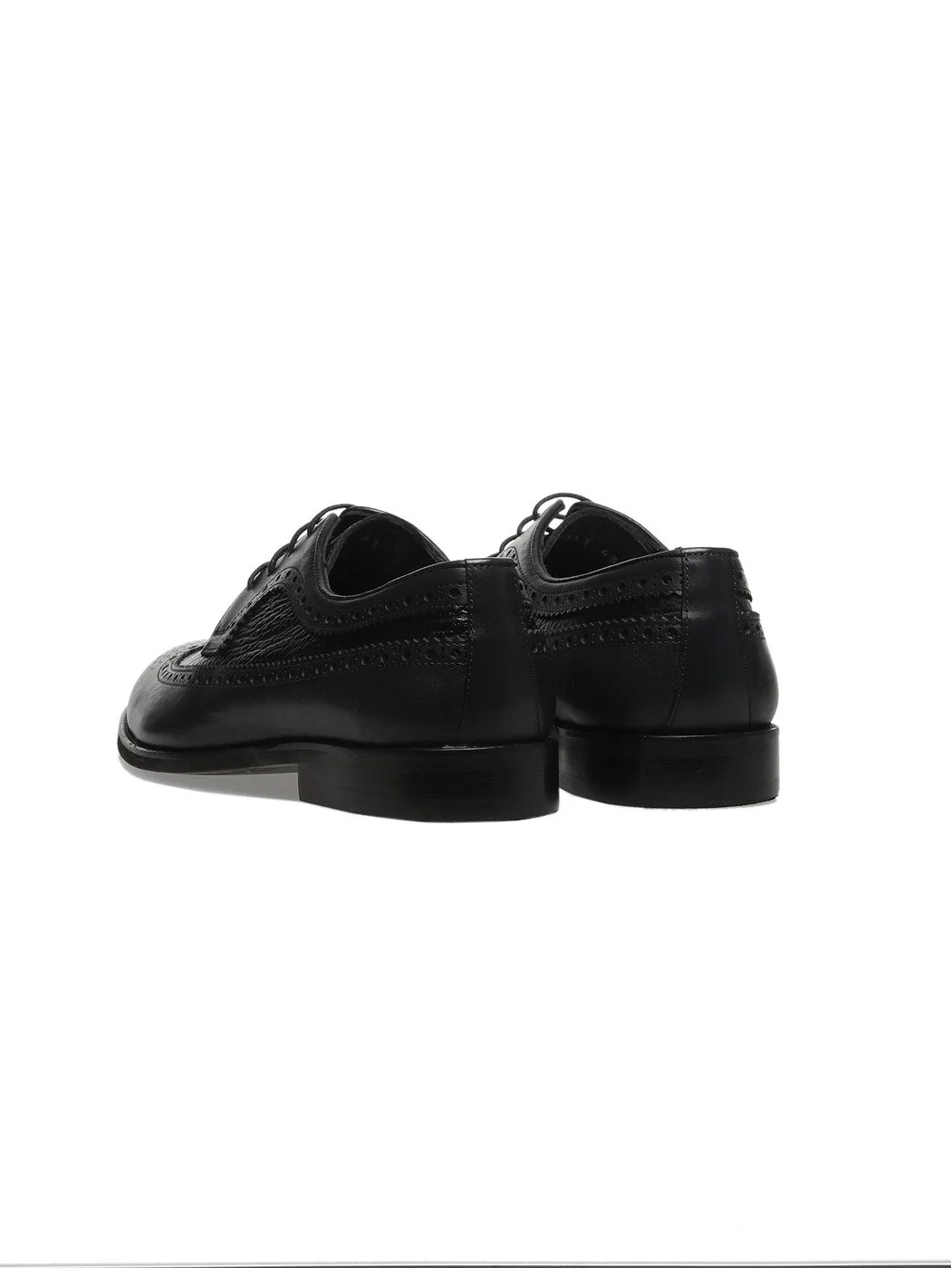 Navy Blue Leather Classical Shoes - 4