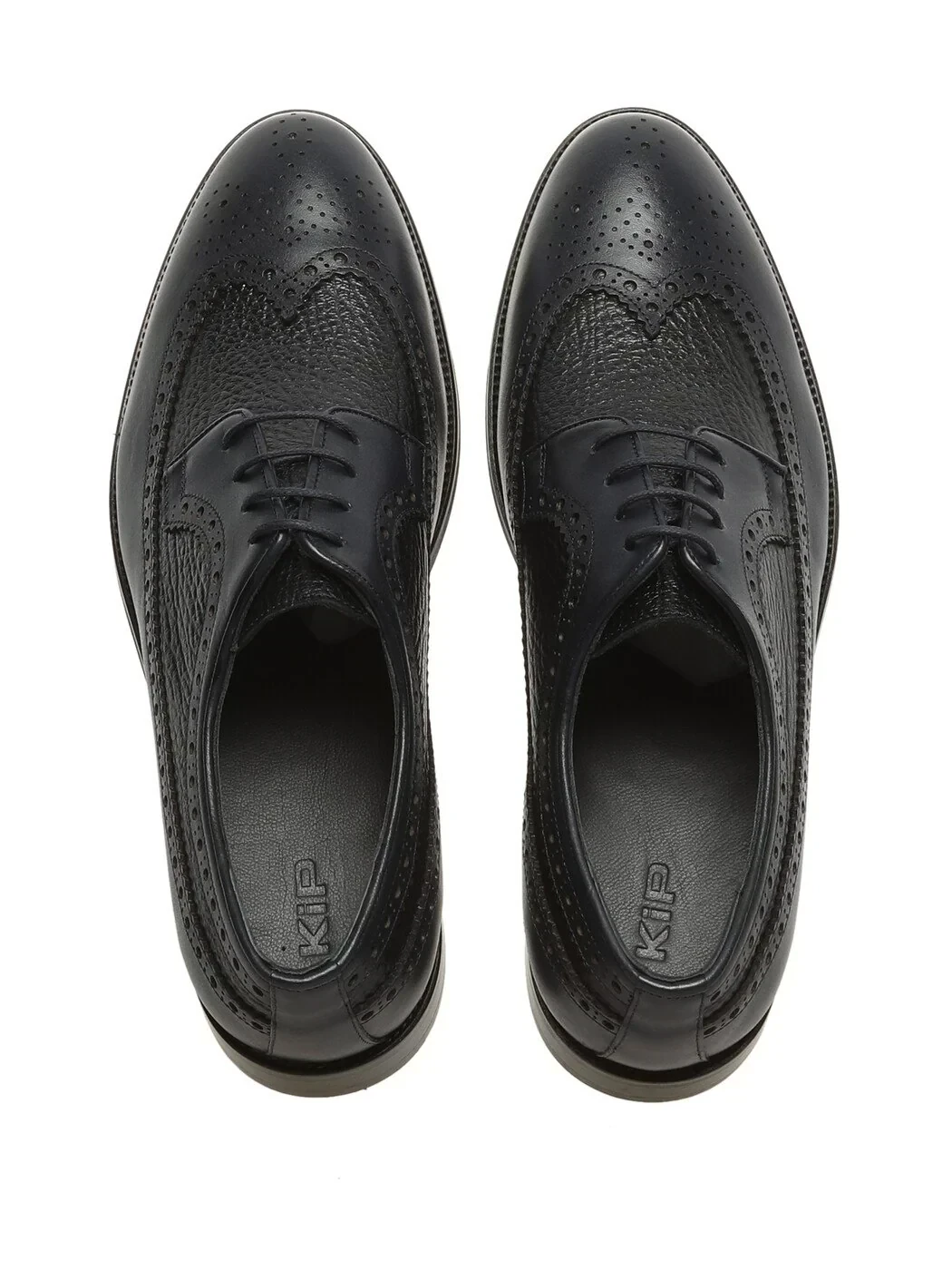 Navy Blue Leather Classical Shoes - 5