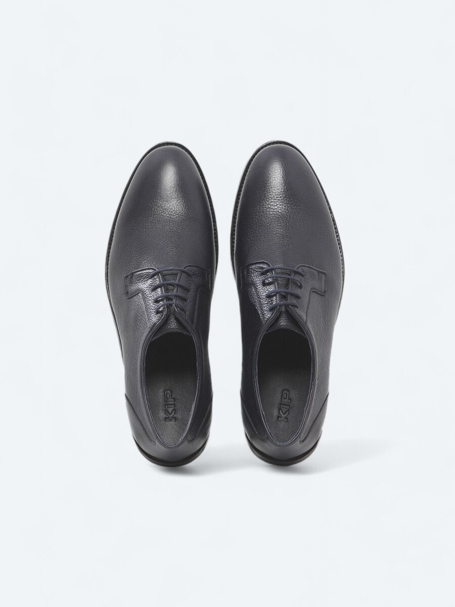 Navy Blue Leather Classical Shoes - 5