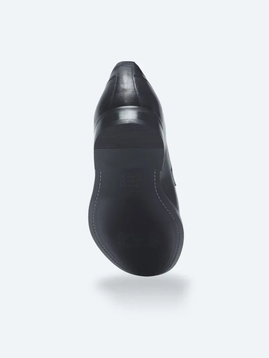 Navy Blue Leather Classical Shoes - 4