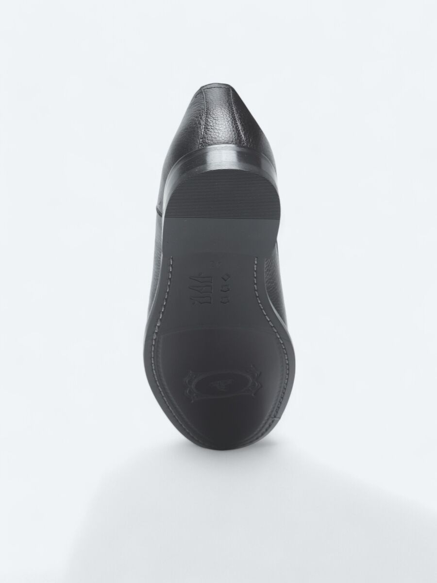 Navy Blue Leather Classical Shoes - 4