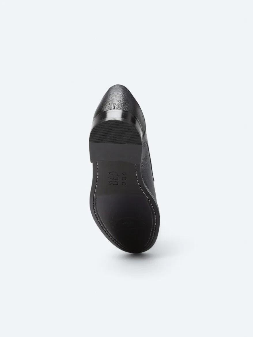 Navy Blue Leather Classical Shoes 
