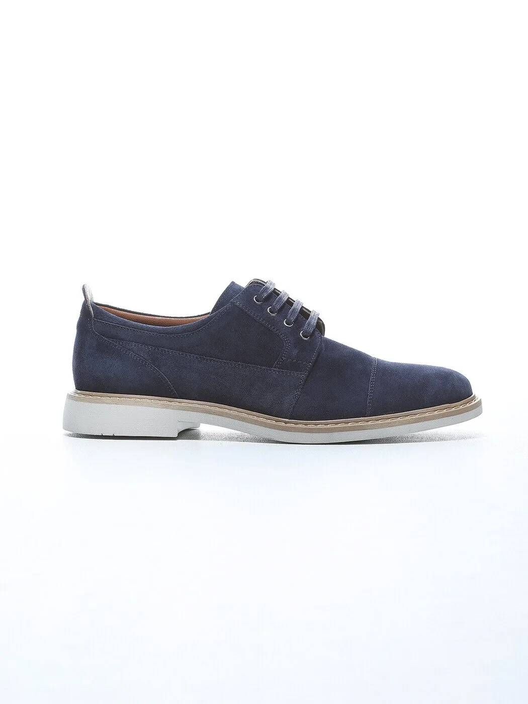 Navy Blue Leather Shoes - 1