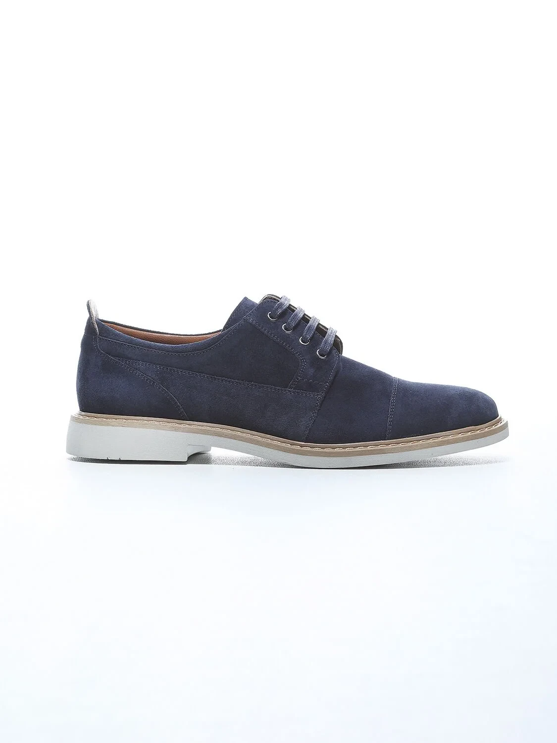 Navy Blue Leather Shoes - 1