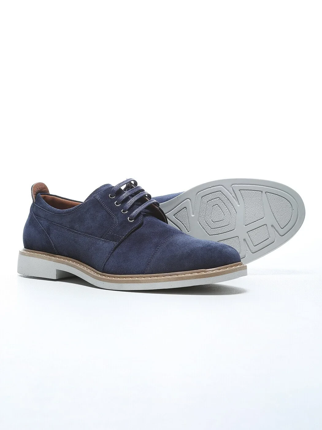 Navy Blue Leather Shoes - 4