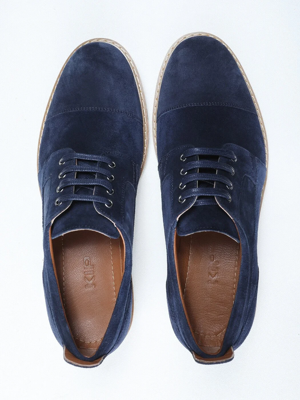 Navy Blue Leather Shoes - 5