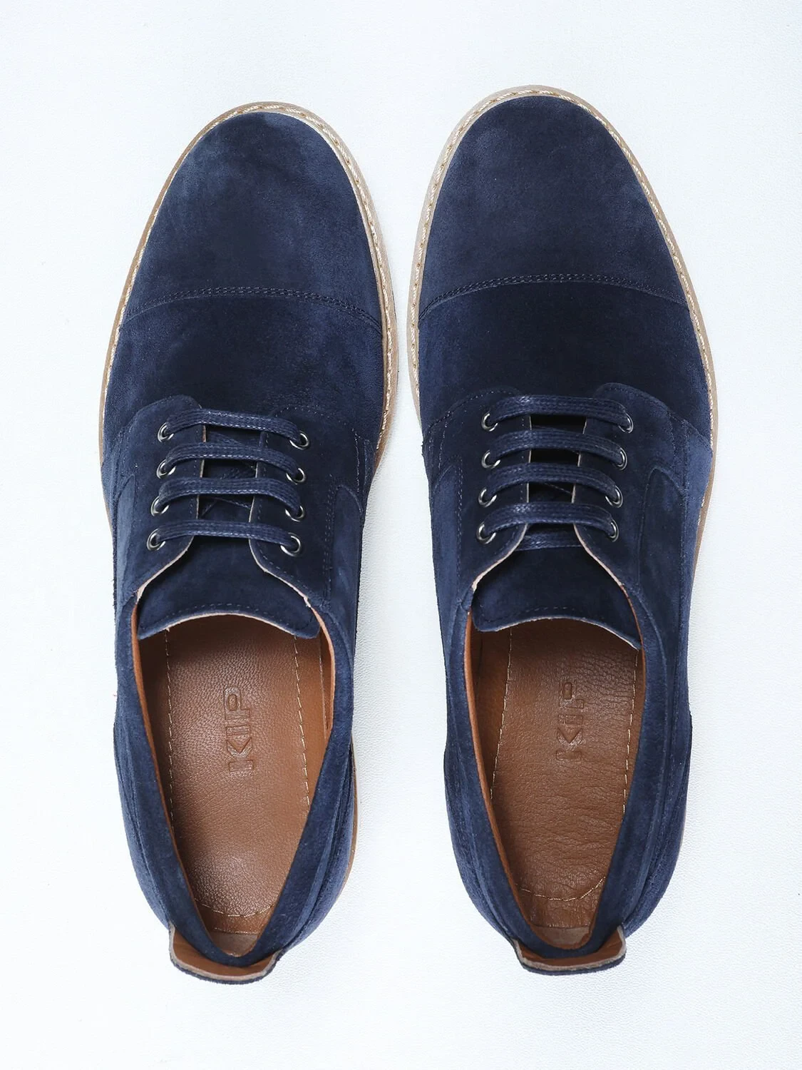 Navy Blue Leather Shoes - 5