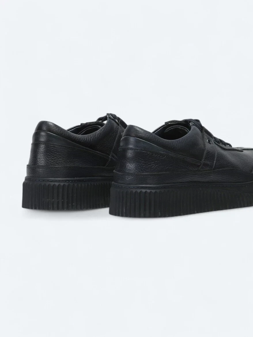 Navy Blue Leather Sport Sneaker - 5