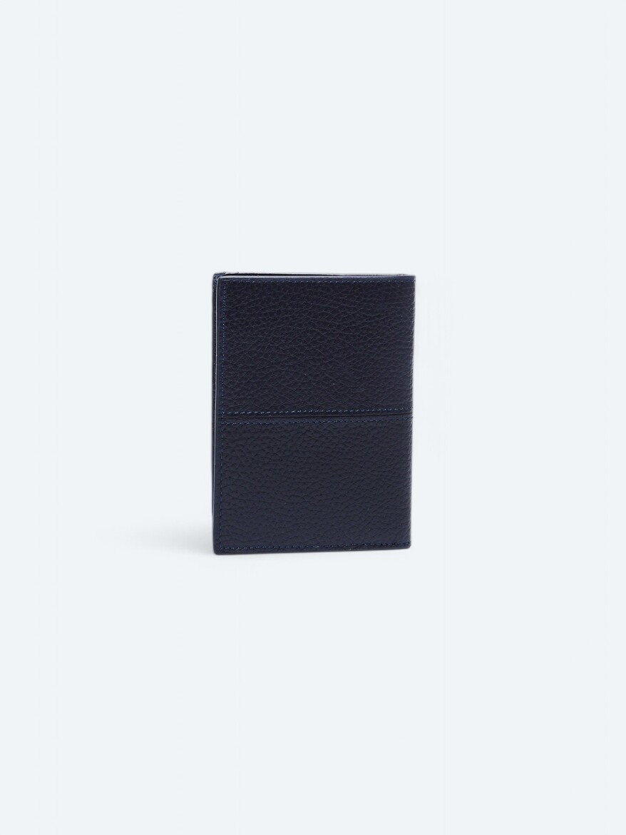 Navy Blue Leather Wallet - 2