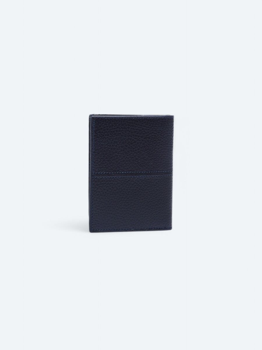 Navy Blue Leather Wallet - 2