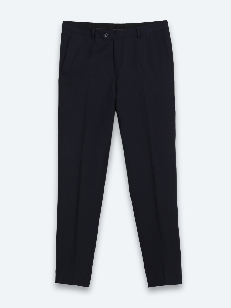 Navy Blue Micro Modern Fit 100% Wool Suit - 6