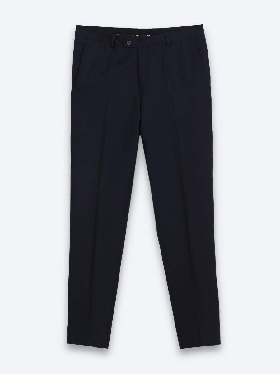 Navy Blue Micro Modern Fit 100% Wool Suit - 6