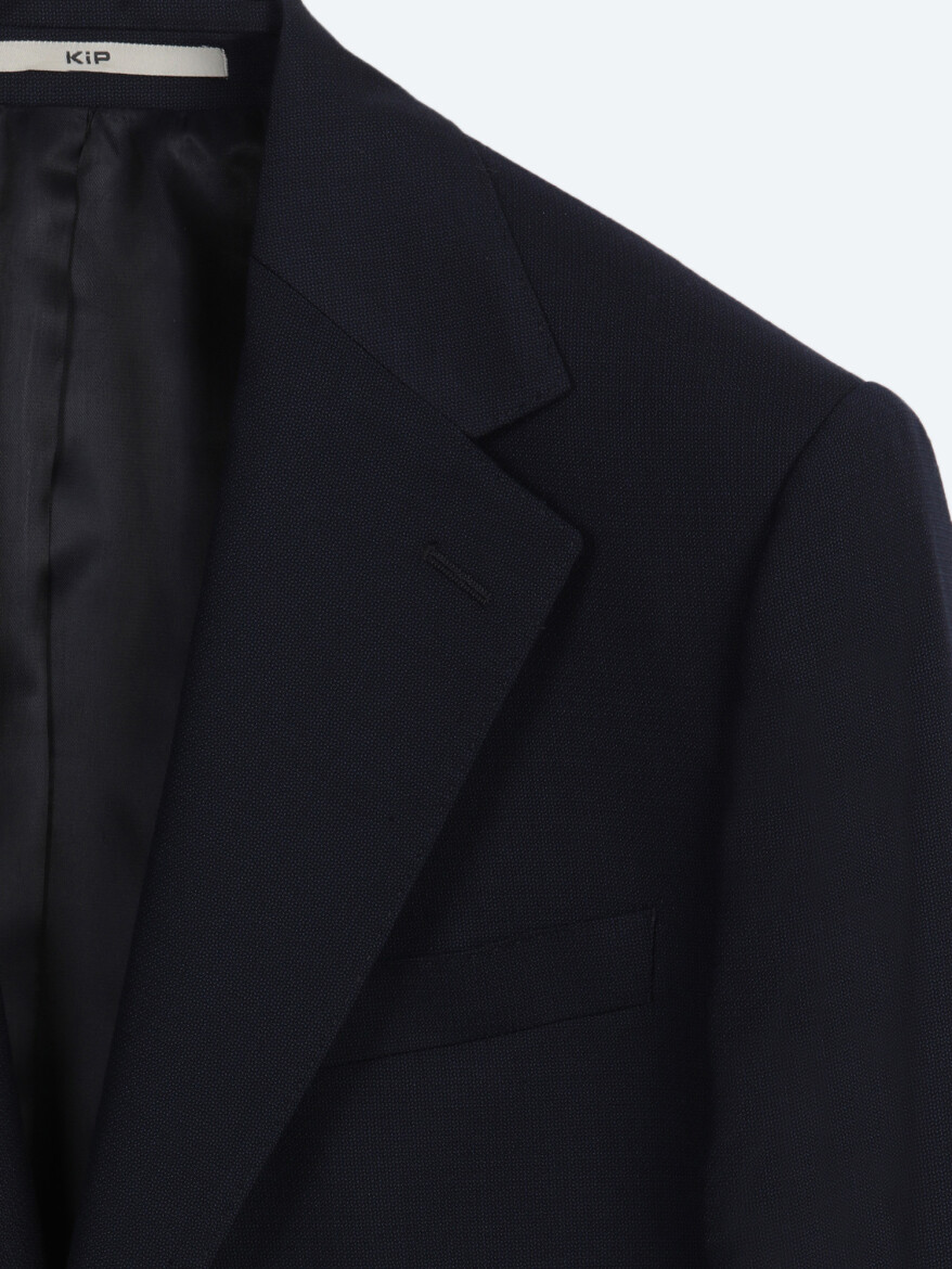 Navy Blue Micro Modern Fit 100% Wool Suit - 7