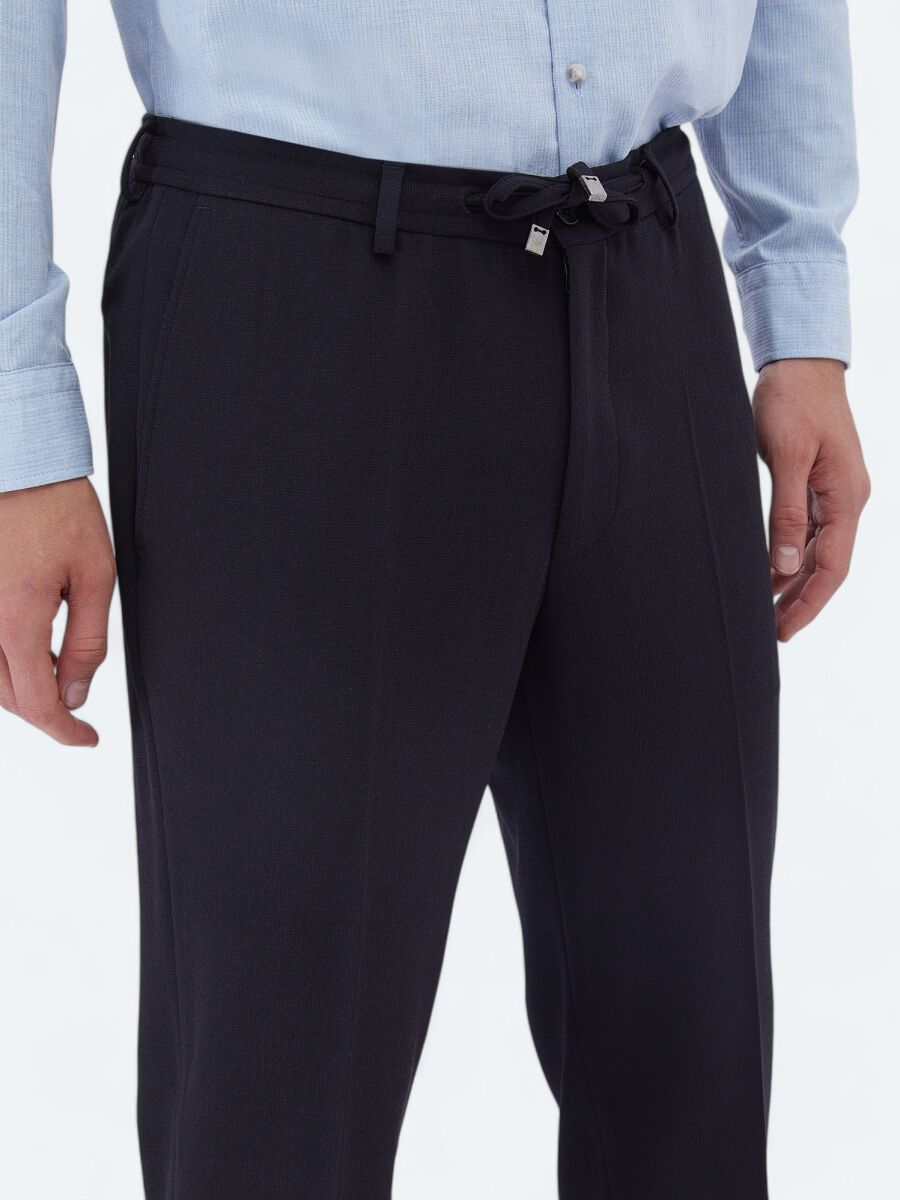 Navy Blue Micro Modern Fit Suit - 8