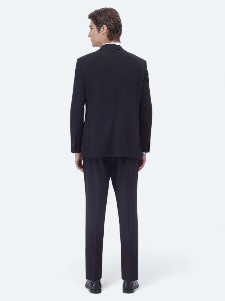 Navy Blue Micro Modern Fit Suit - 9