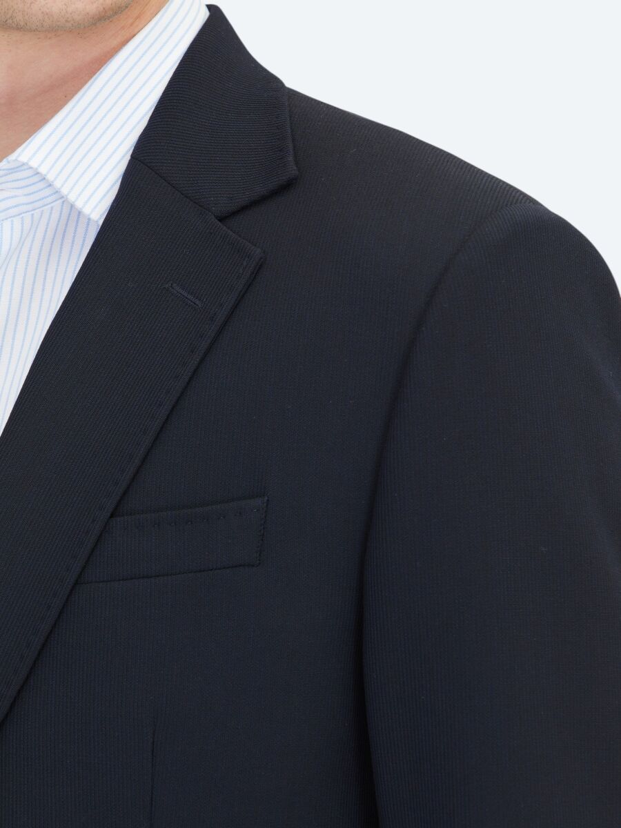 Navy Blue Micro Modern Fit Suit - 5