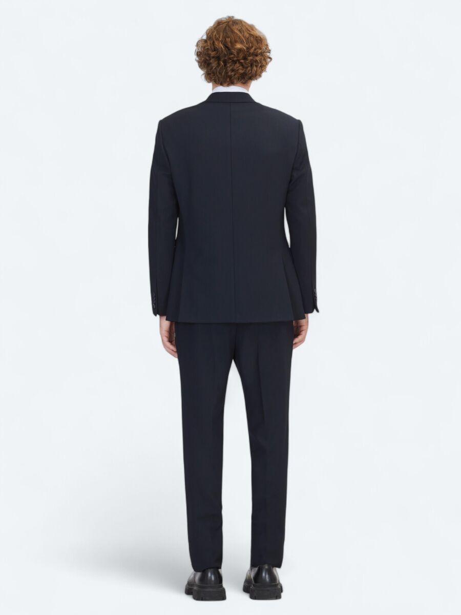 Navy Blue Micro Modern Fit Suit - 6