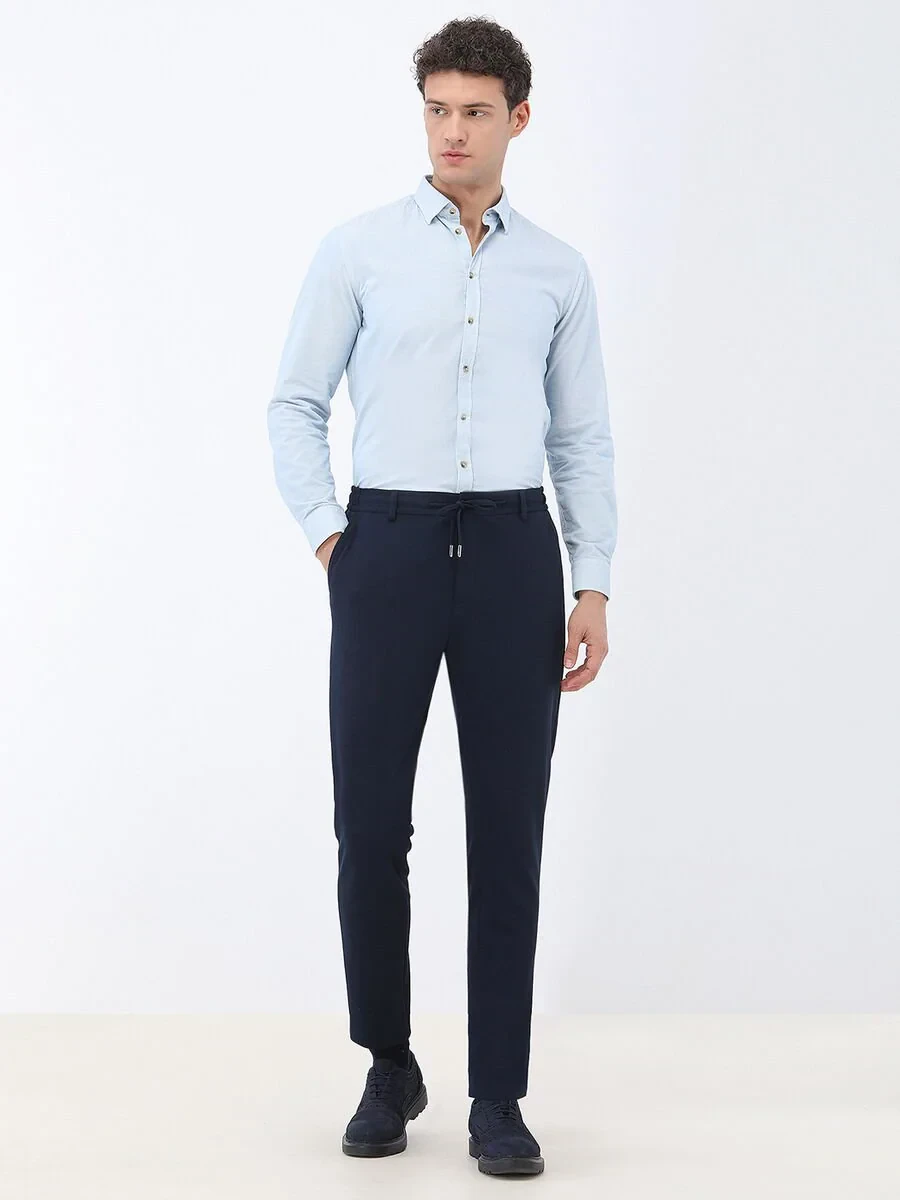 Navy Blue Micro Slim Fit Suit - 3