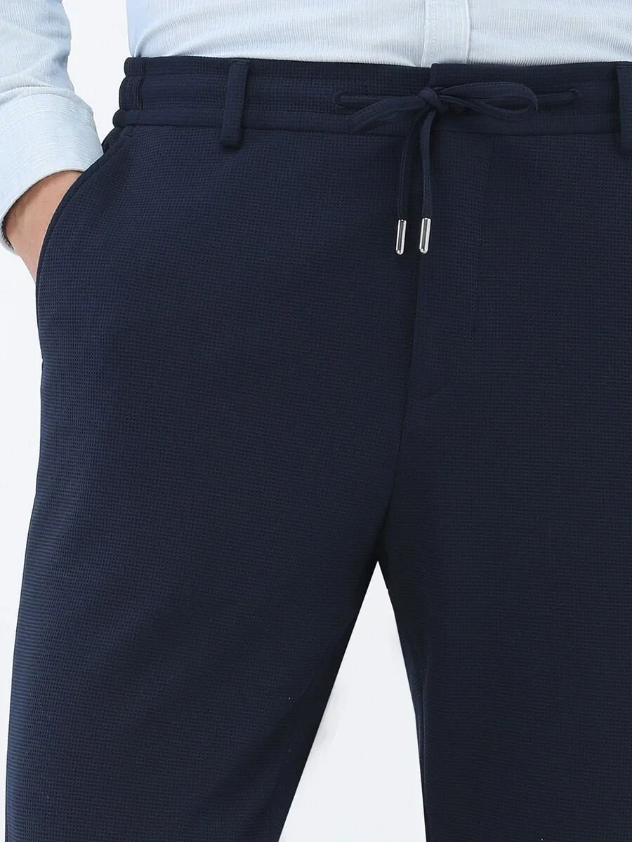 Navy Blue Micro Slim Fit Suit - 5