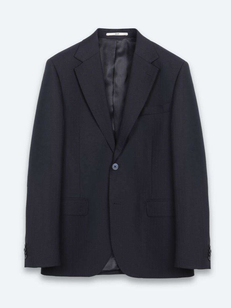Navy Blue Modern Fit 100% Wool Suit - 6