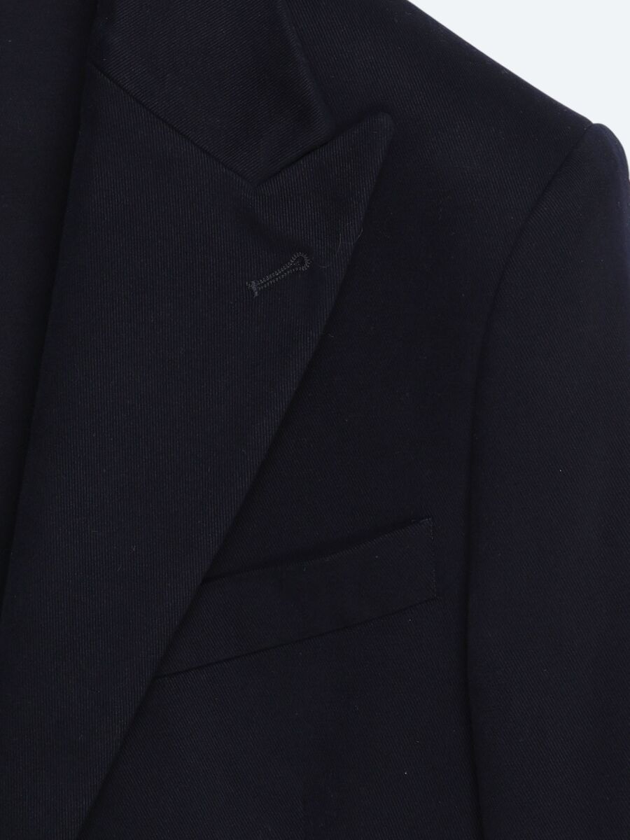 Navy Blue Modern Fit Cotton Blended Jacket - 6
