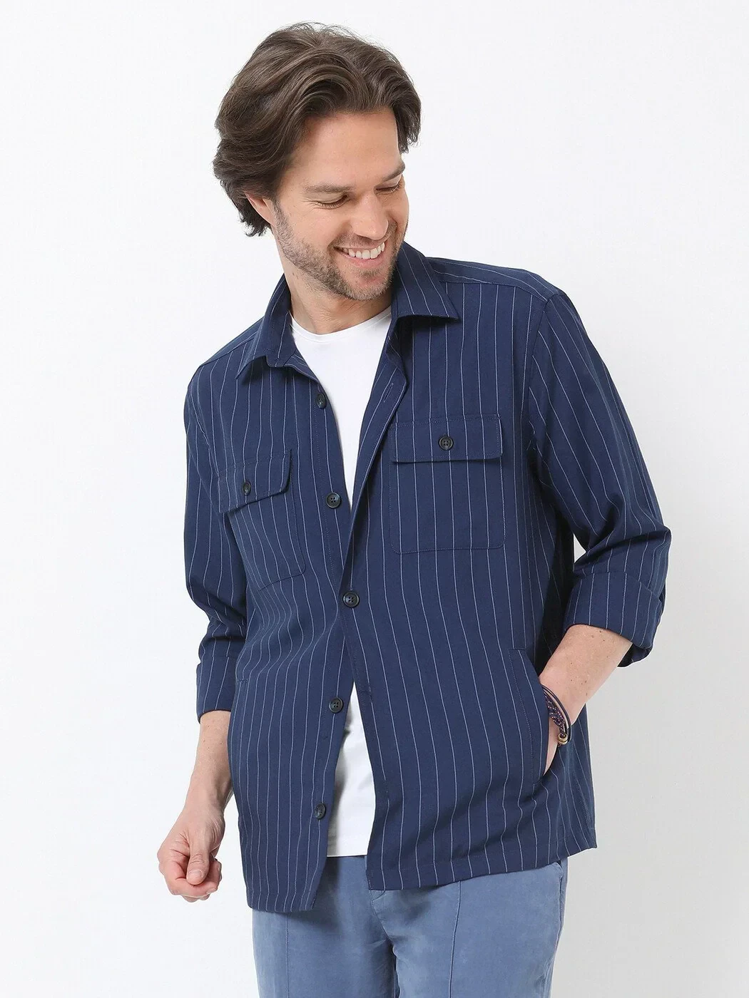 Navy Blue Overshirt - 1